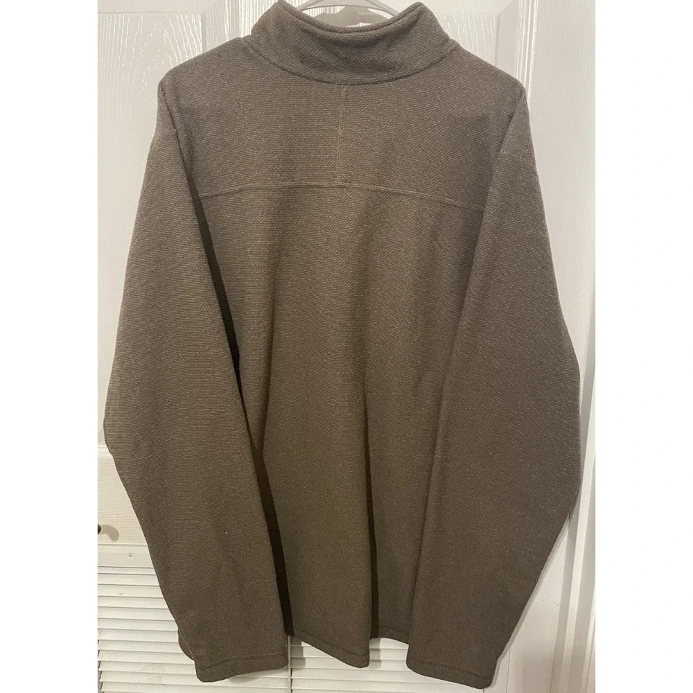 The North Face Men's Xxl Brown Textured Grid Fleece 1/4 Zip Pullover Jacket
